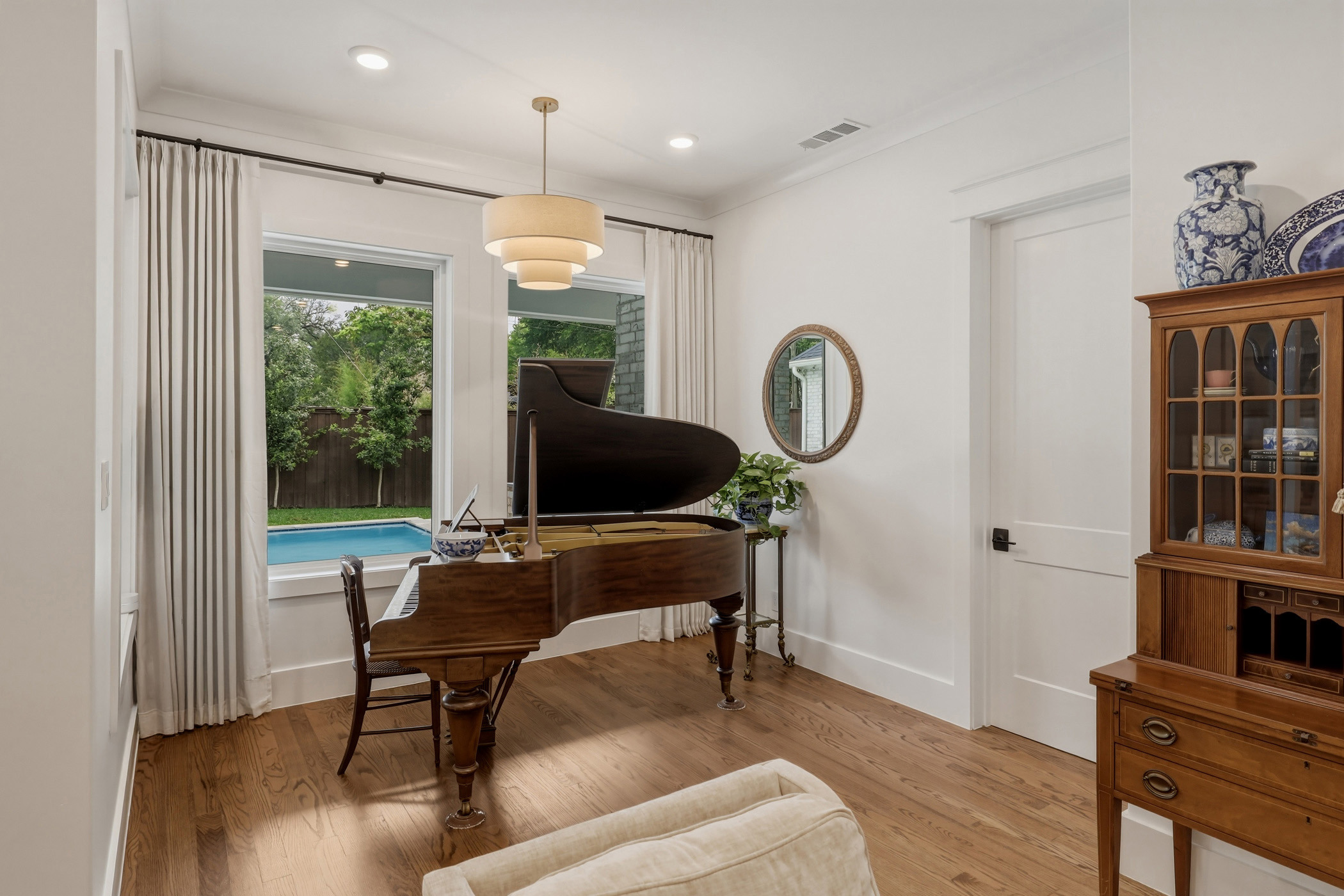 Music room with grand piano