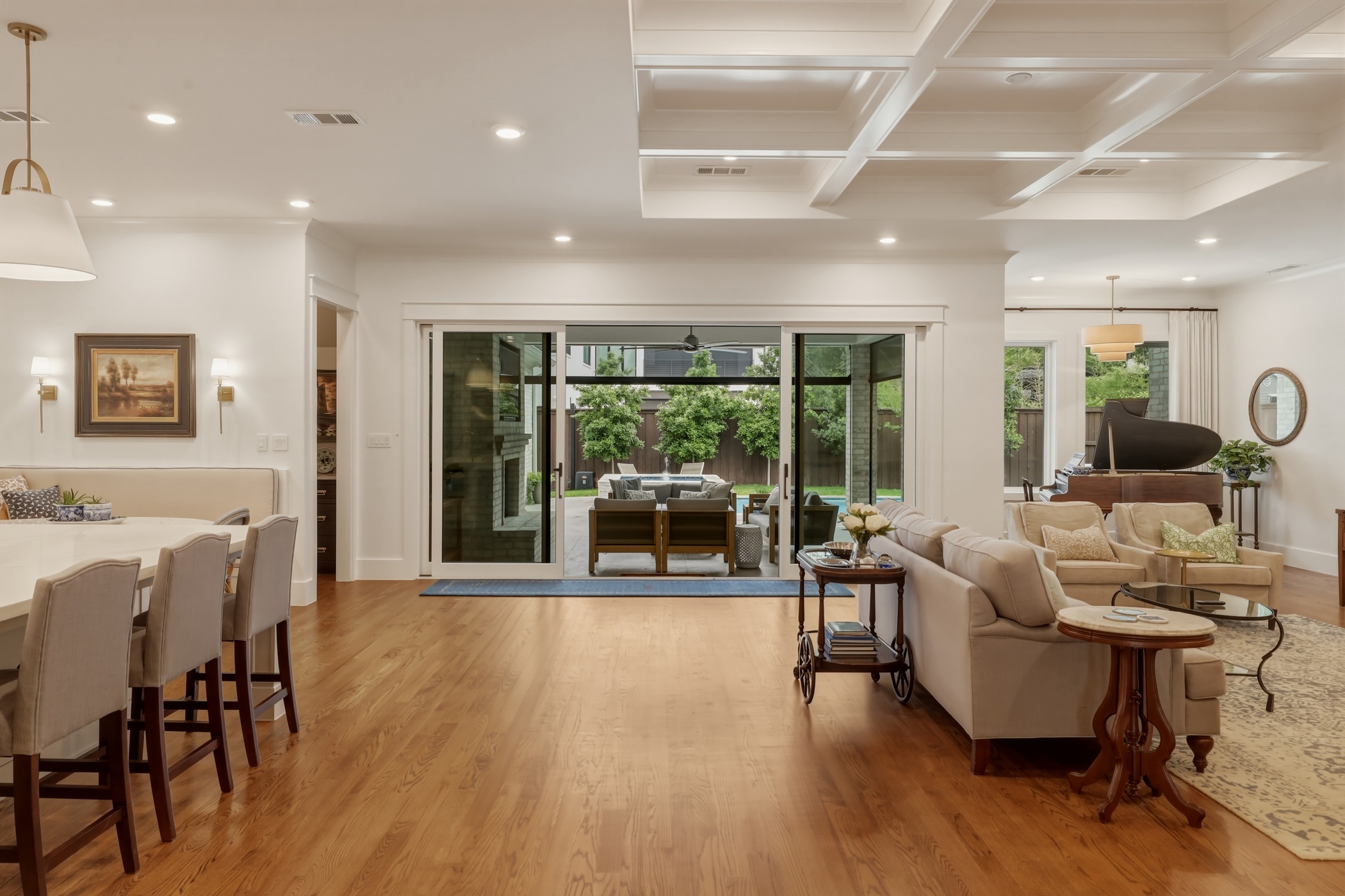 Living room opening to patio