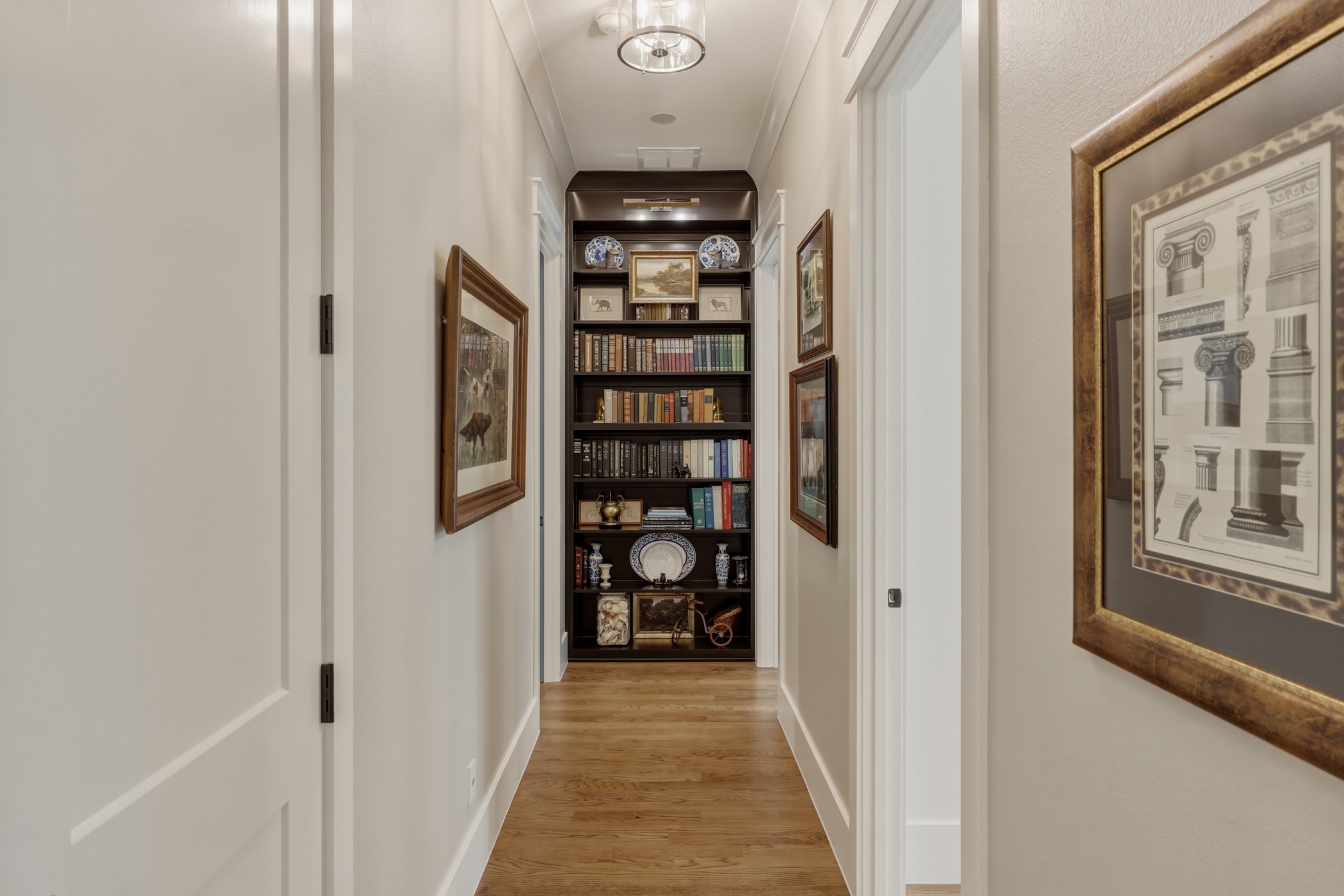 Hallway with built-in library