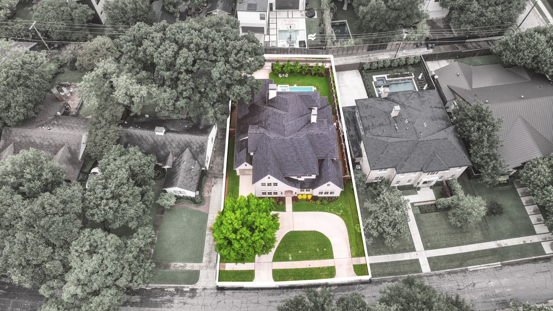 Aerial showing property bounds